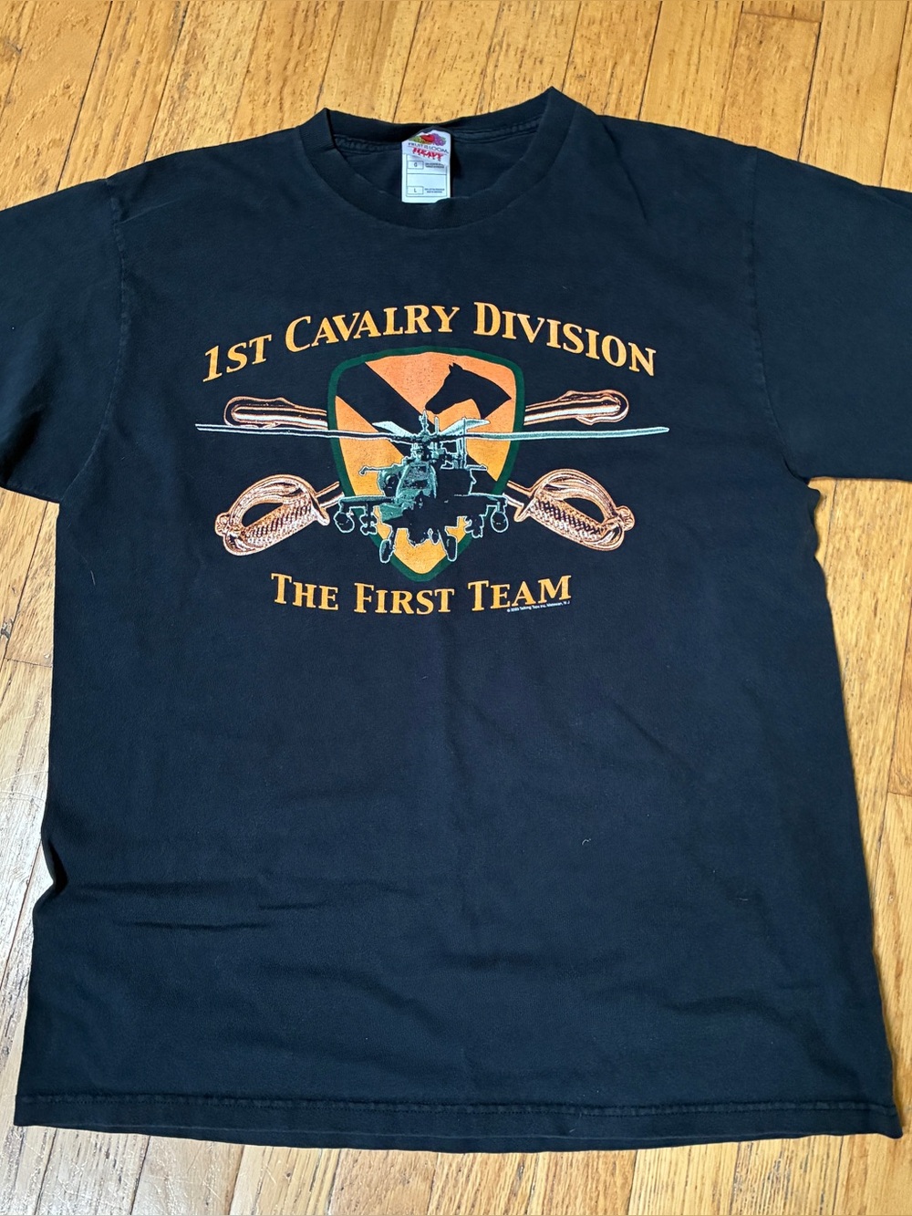 Fruit of the Loom Black 1st Cavalry  Division The First Team Graphic Tee Size L
